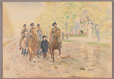 Horse Patrol in Ujazdowski Avenue in 1905, Stanisław Masłowski by Stanisław Masłowski